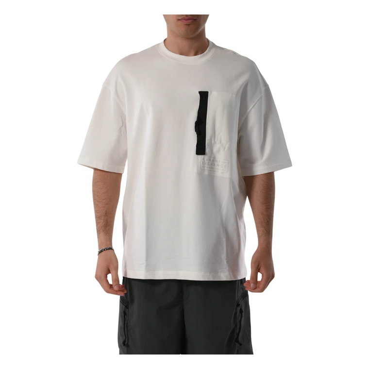 Bawełniany T-shirt z Przodem w Kontraście Armani Exchange
