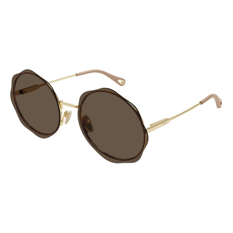 Złote/brązowe okulary przeciwsłoneczne Chloé