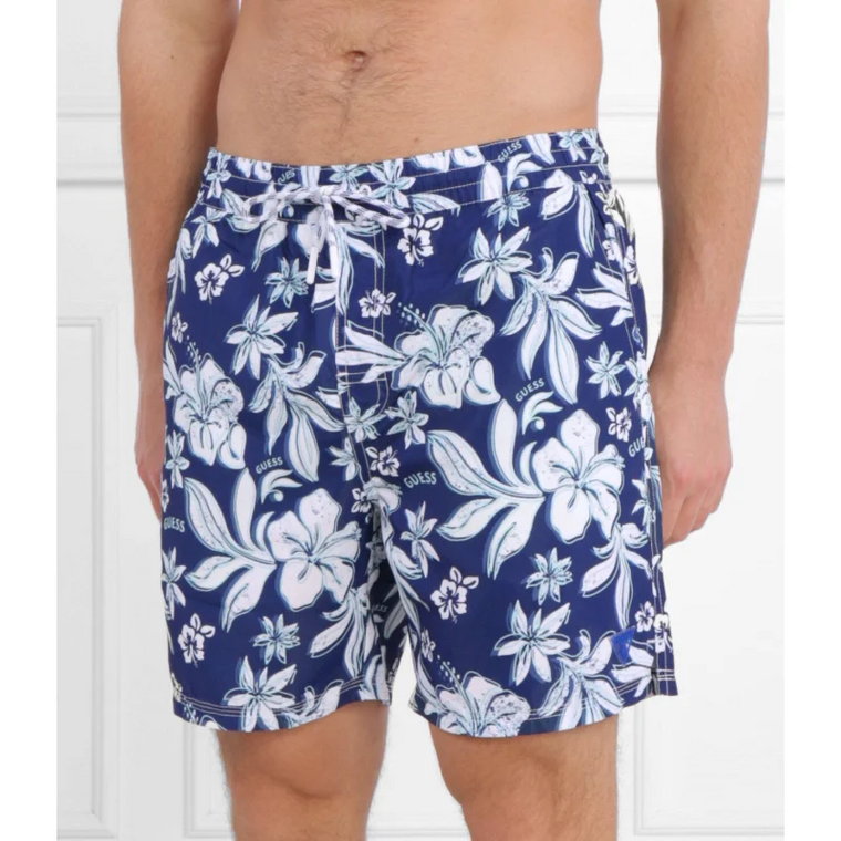 Guess Underwear Szorty kąpielowe SWIMTRUNK MEDIUM IBISCUS AOP | Regular Fit