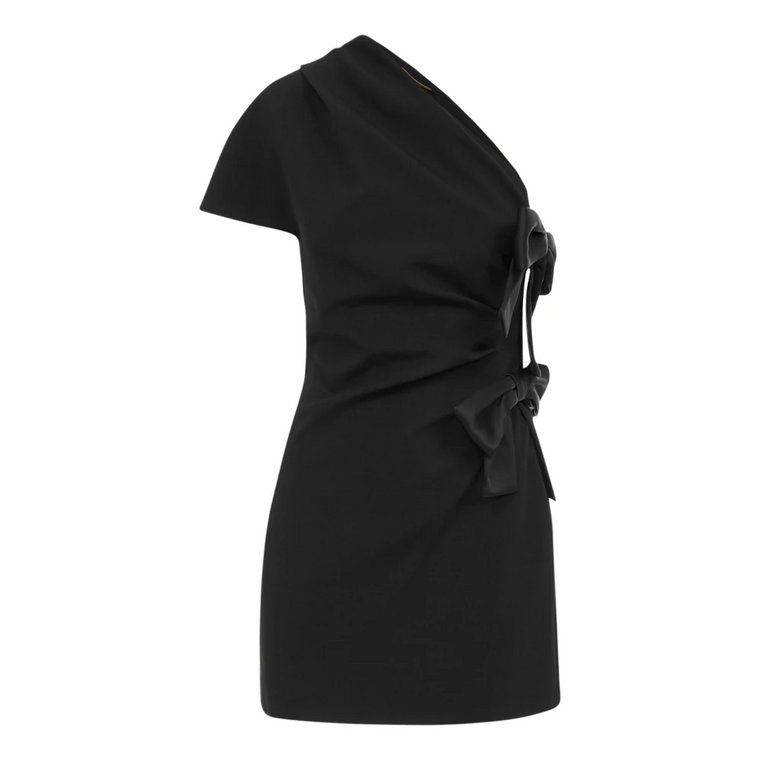 Czarna Sukienka z Jednym Ramieniem Sablè Saint Laurent