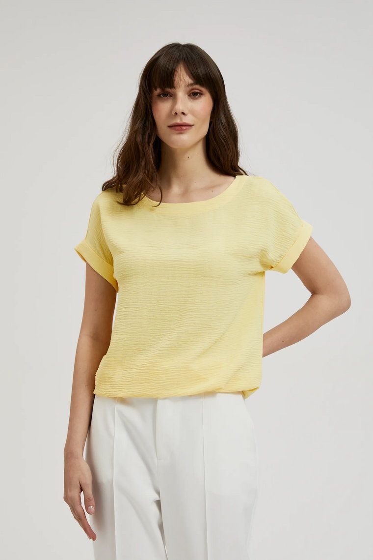 Koszula z krótkimi rękawami żółta