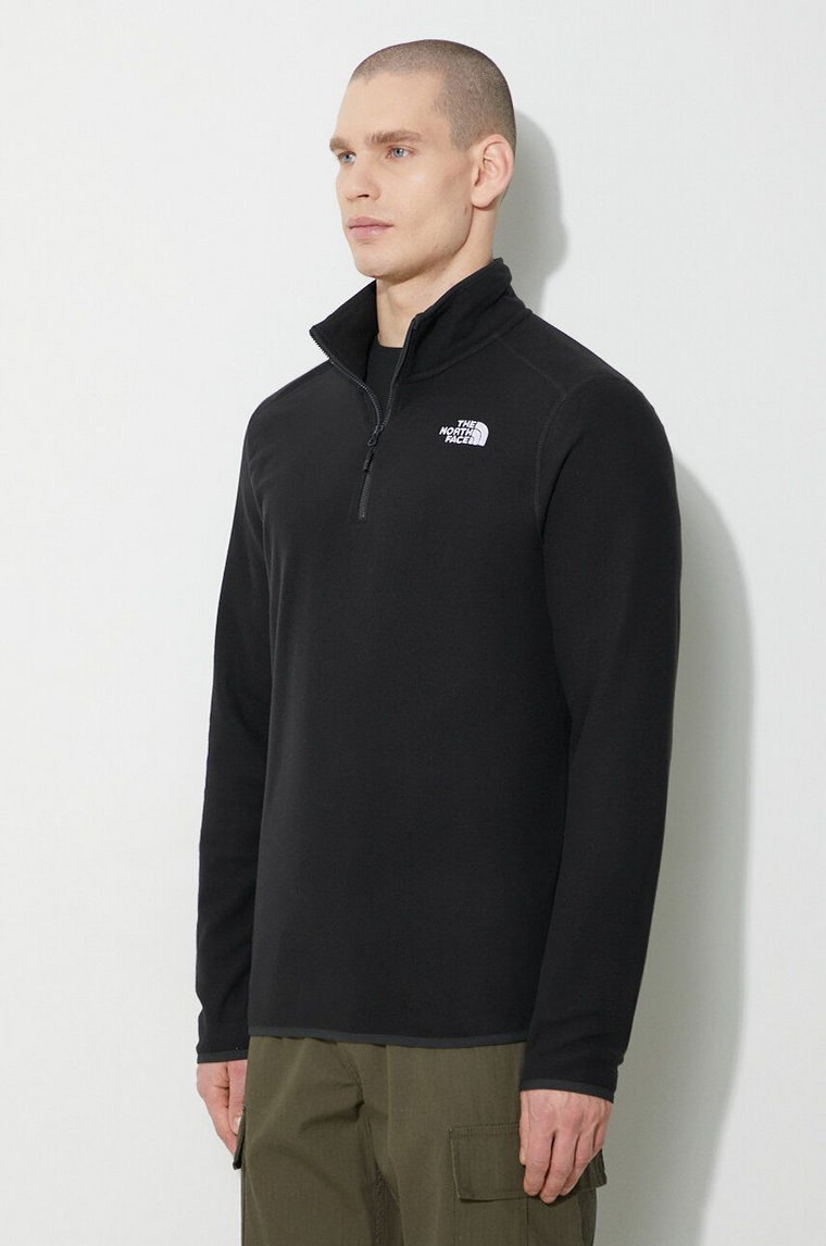 The North Face bluza polarowa M 100 Glacier 1/4 Zip kolor czarny z aplikacją NF0A855WJK31