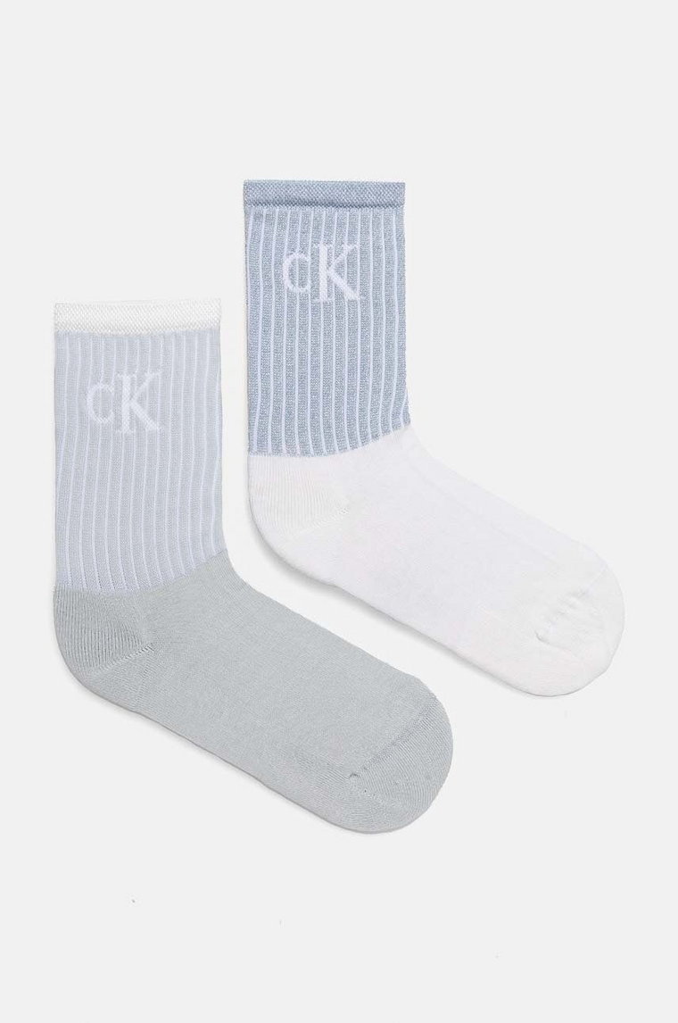 Calvin Klein Jeans skarpetki 2-pack damskie kolor niebieski 701229467