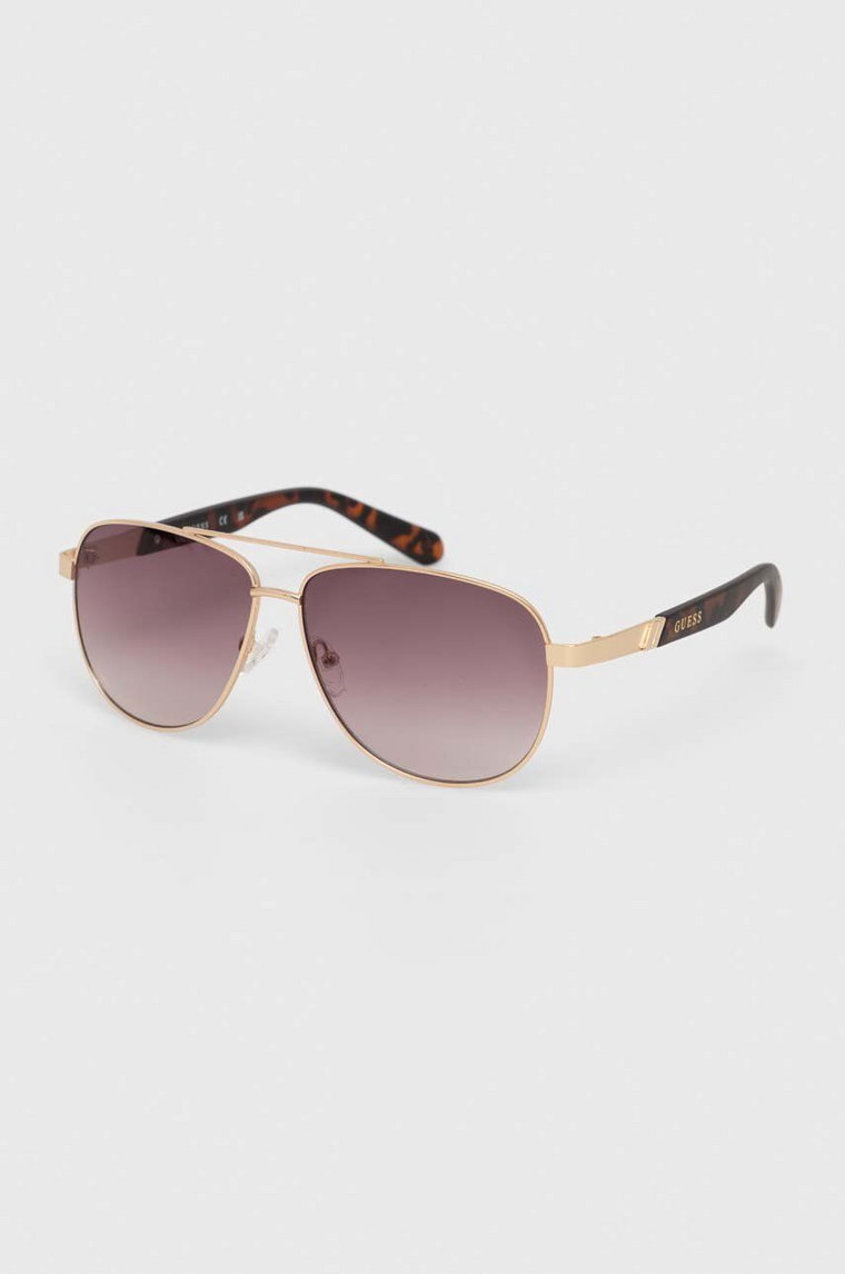 Guess okulary przeciwsłoneczne damskie kolor złoty GF0246 32P