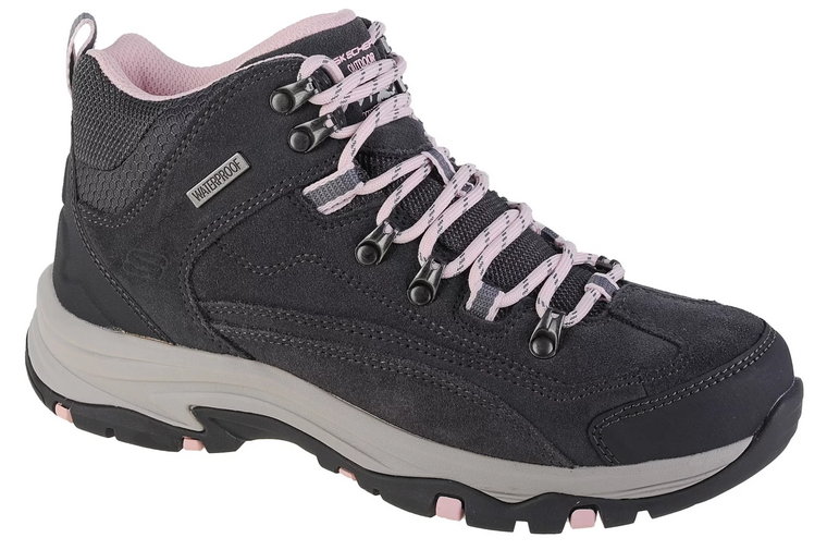 Skechers Trego-Alpine Trail 167004-GYPK, Damskie, Szare, buty trekkingowe, skóra zamszowa, rozmiar: 36