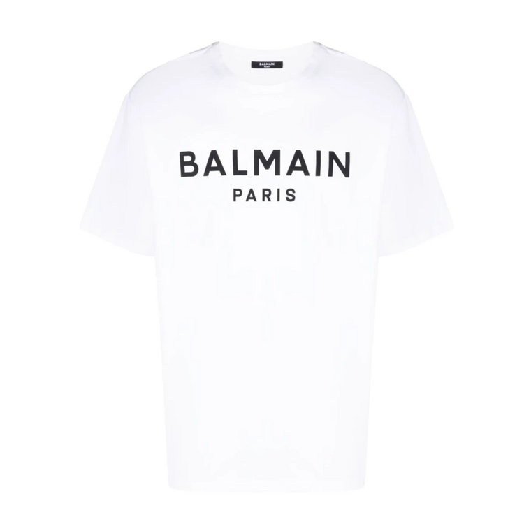 Koszulka z Logo z Bawełny Balmain