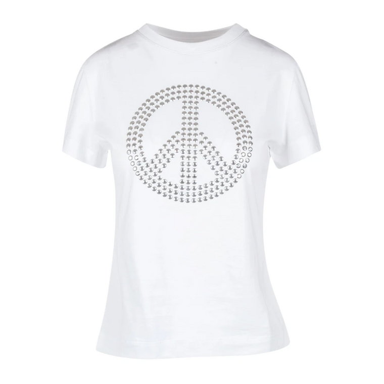 Koszulka z ćwiekami i symbolem pokoju Moschino