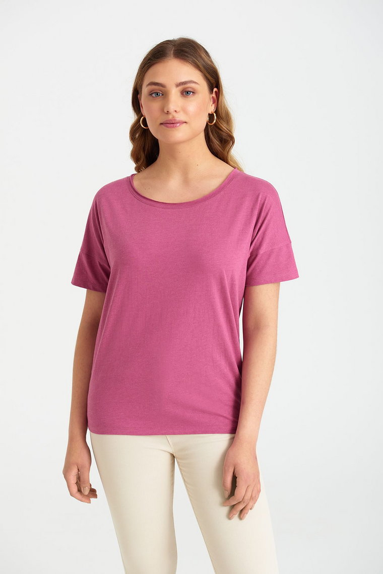 T-shirt damski klasyczny różowy