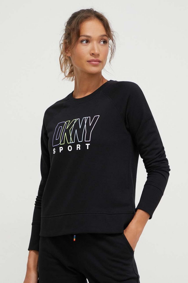 Dkny bluza damska kolor czarny z nadrukiem DP3T8815