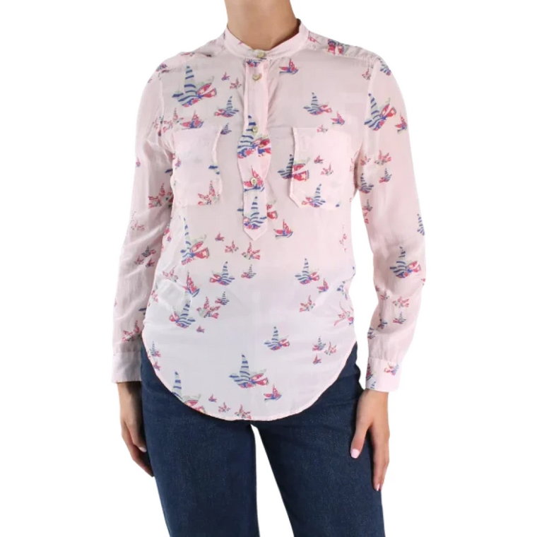 Różowa jedwabna bluzka z motywem ptaków Isabel Marant Pre-owned