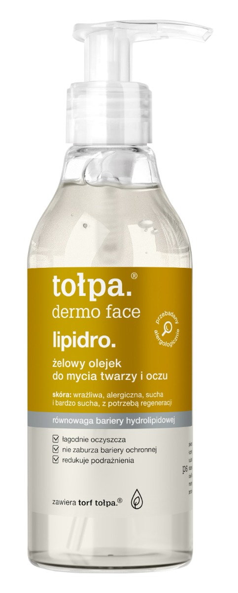 Tołpa Dermo Face Lipidro - Żelowy olejek do mycia twarzy i oczu 195ml