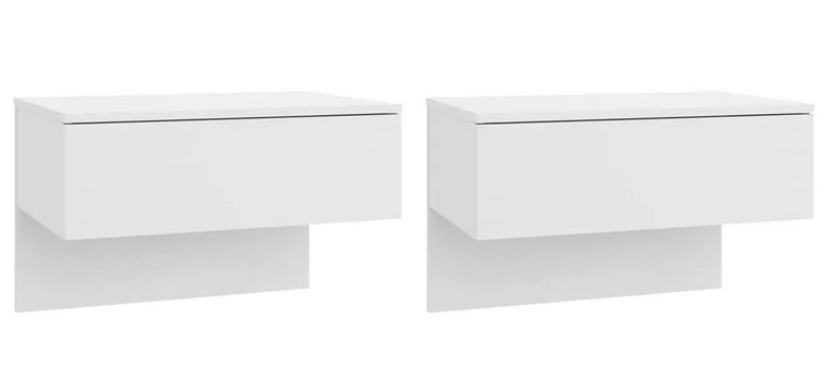 Komplet dwóch białych szafek nocnych z szufladą - Astels