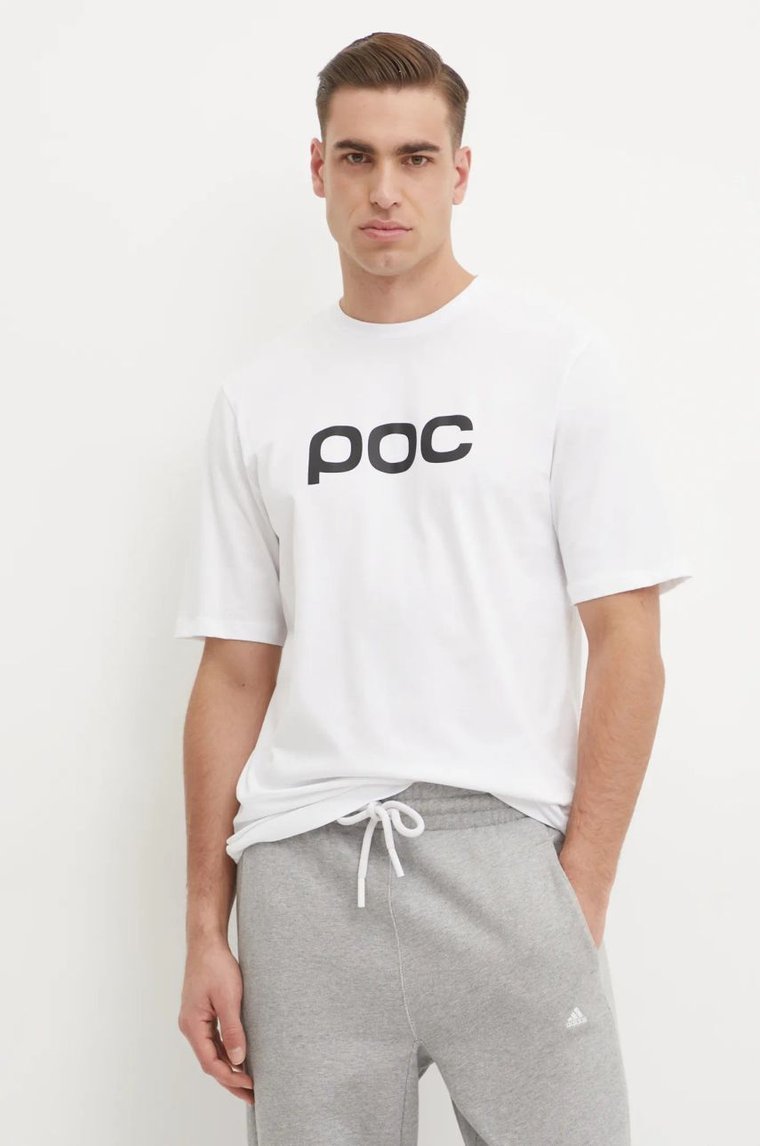 POC t-shirt bawełniany męski kolor biały z nadrukiem 61650