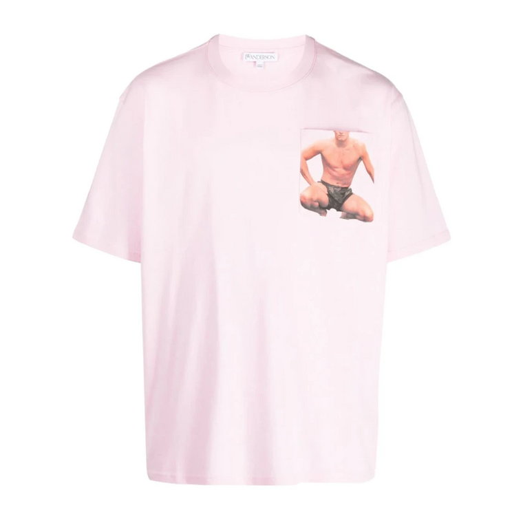 Różowa Crouching Stud T-Shirt JW Anderson