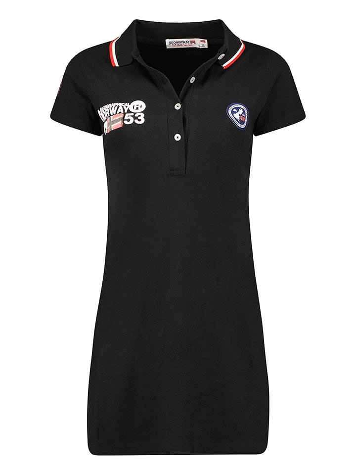 Geographical Norway Sukienka polo "Karetta" w kolorze czarnym