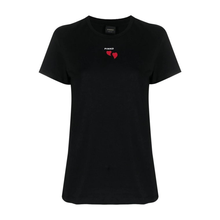 Czarne T-shirty i Pola z Niskim Obcasem Pinko
