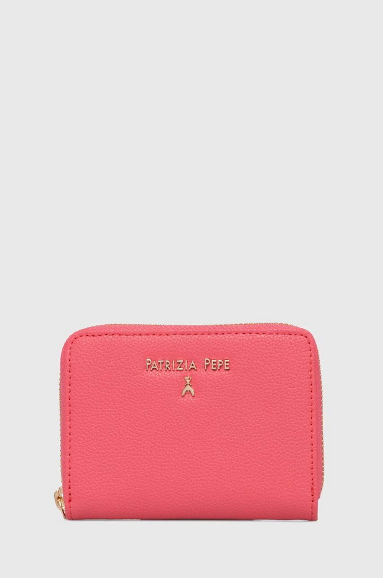 Patrizia Pepe portfel skórzany damski kolor różowy CQ8512 L001