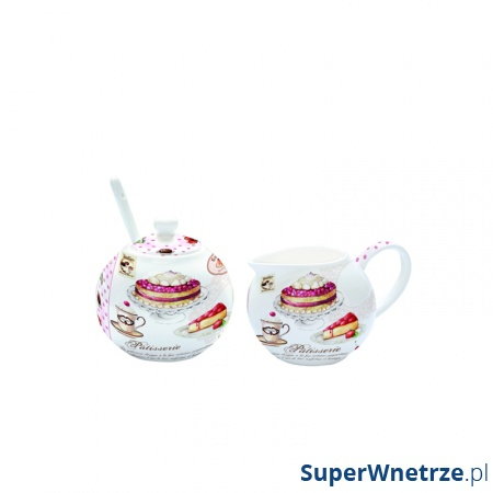 Cukiernica z łyżeczką + mlecznik do kawy Nuova R2S Romantic ciasta kod: 317 PATI
