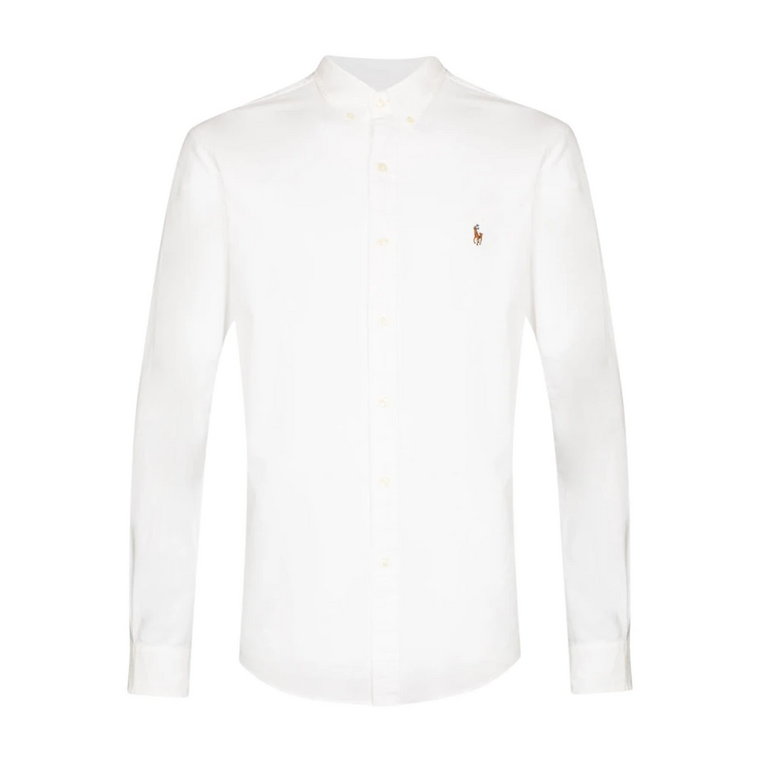 Biała Koszula Oxford - Slim Fit, Haftowane Logo Polo Ralph Lauren