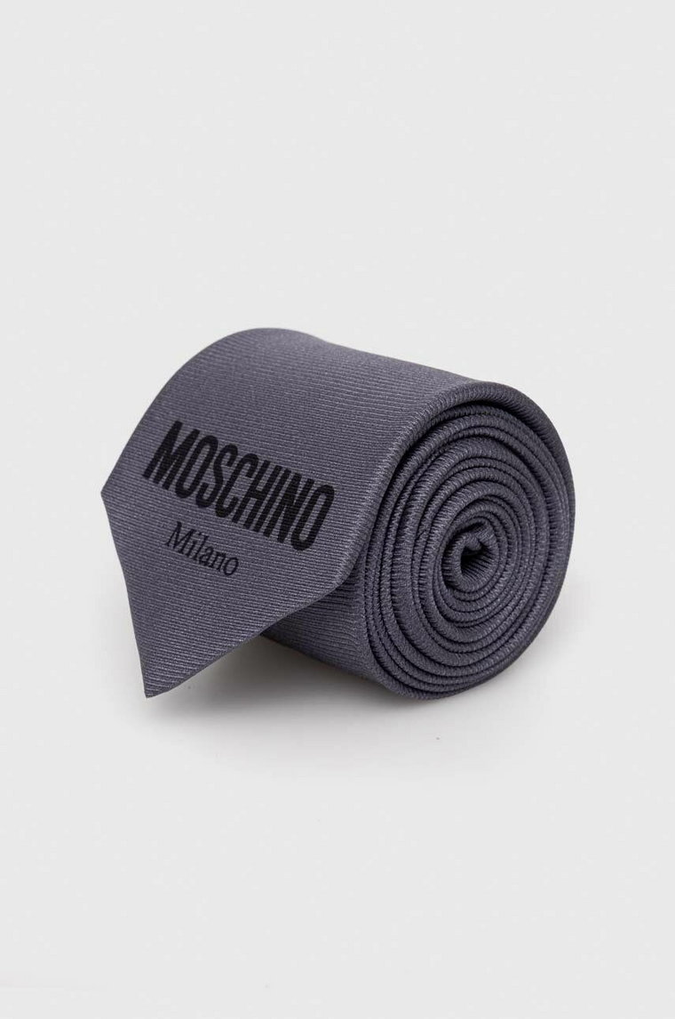 Moschino krawat kolor szary