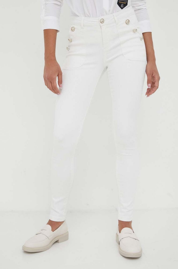 Morgan jeansy PBLUP damskie kolor biały