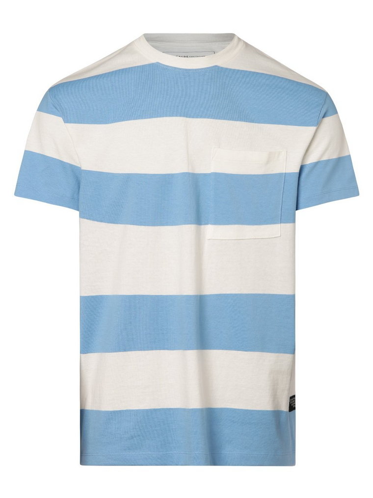 Tom Tailor Denim - T-shirt męski, niebieski|biały