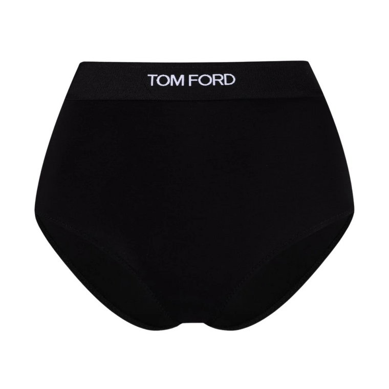 Jet-Black/White Modal-Blend Logo-Pasek W Bieliźnie Tom Ford