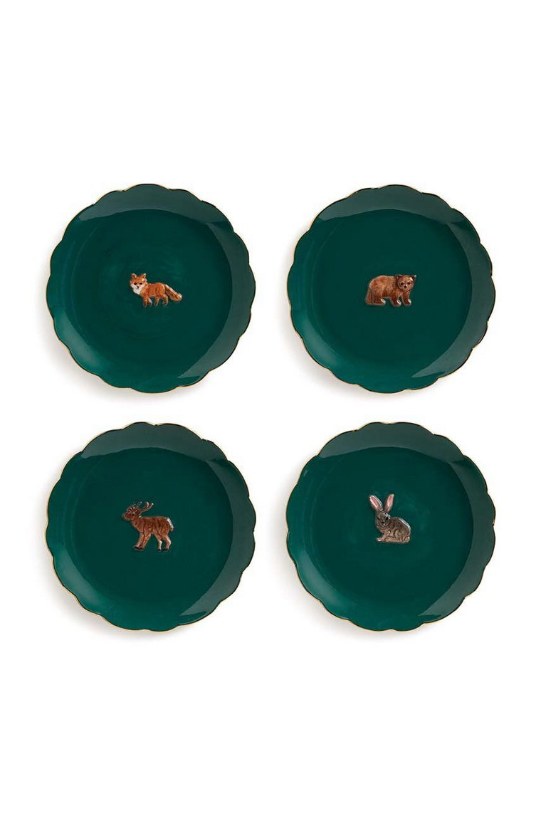 &k amsterdam zestaw talerzy Plate Forest Animal 4-pack