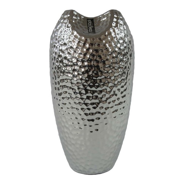 Wazon ceramiczny srebrny Silver dots srebrny, 29 cm