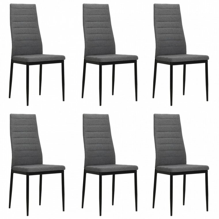 Krzesła do jadalni tapicerowane tkaniną 6 szt. jasnoszare kod: V-275380