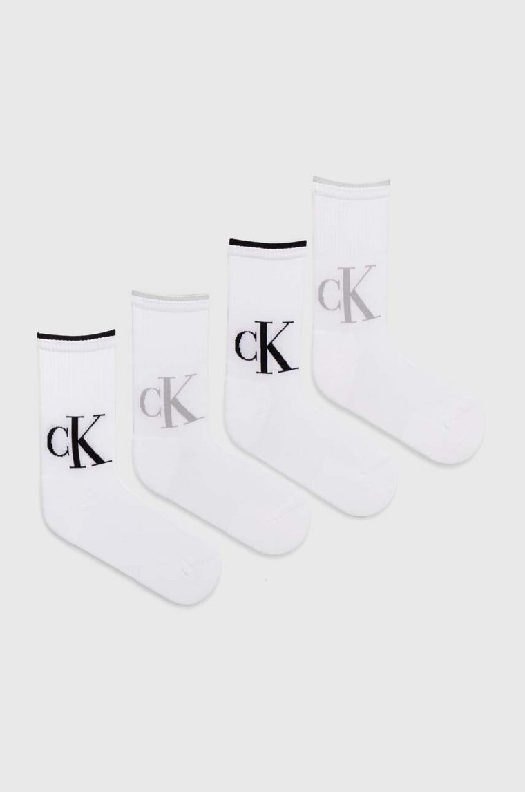 Calvin Klein Jeans skarpetki 4-pack damskie kolor biały 701229676