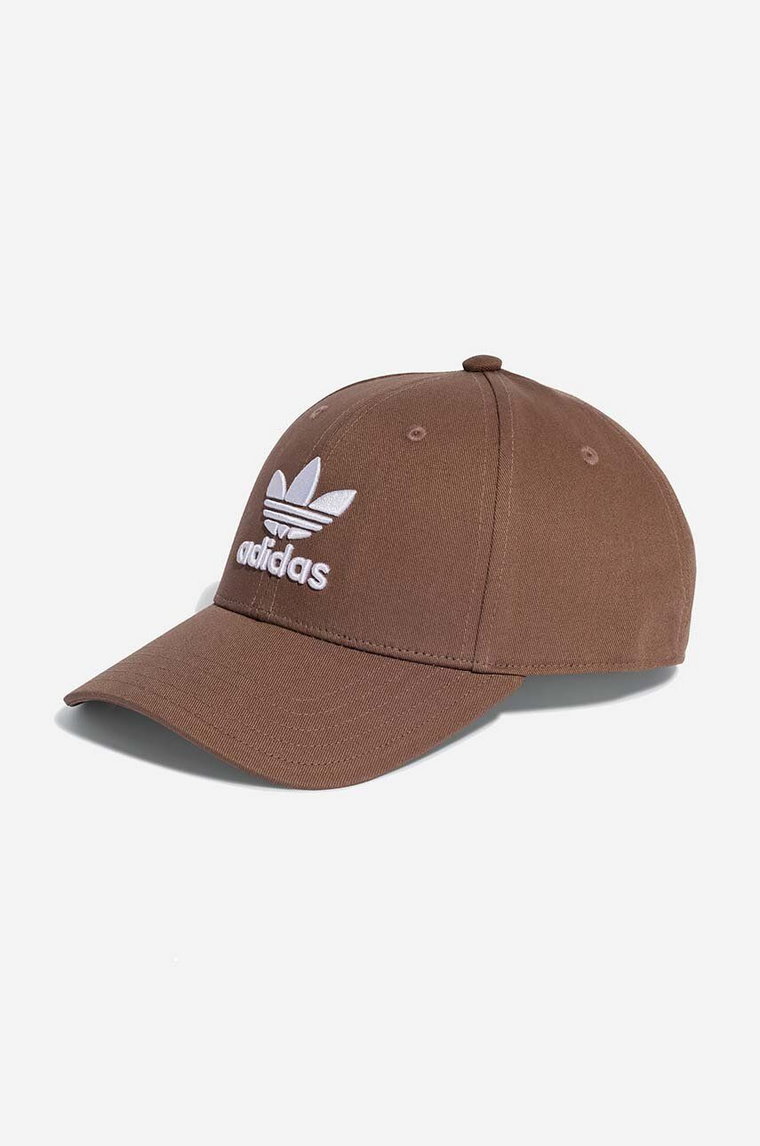 adidas Originals czapka z daszkiem bawełniana kolor brązowy wzorzysta IB9970