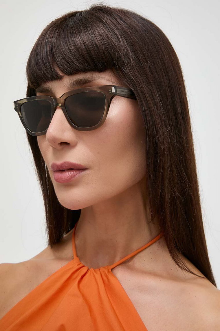 Saint Laurent okulary przeciwsłoneczne damskie kolor szary