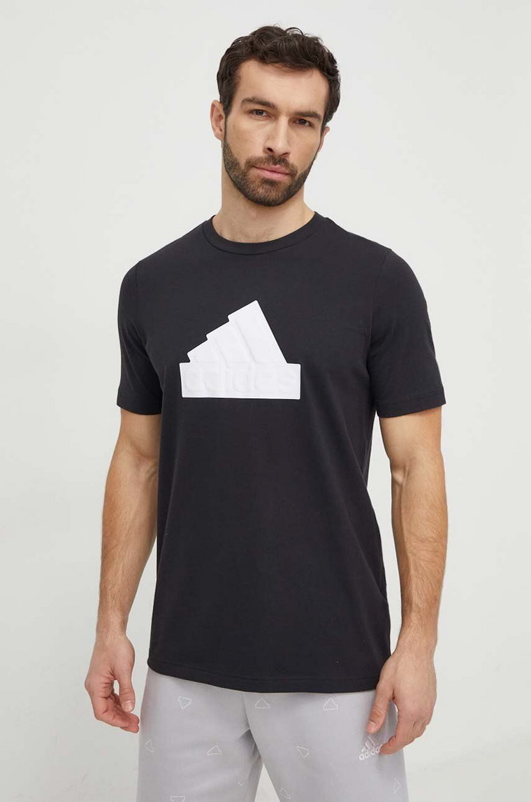adidas t-shirt bawełniany męski kolor czarny z nadrukiem IZ1621