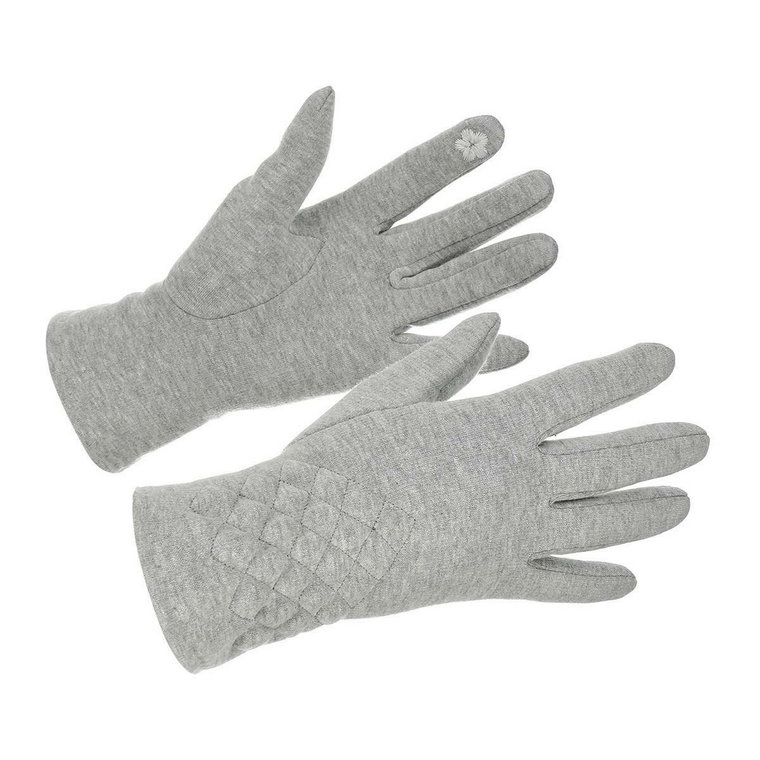 Rękawiczki damskie siwe dotyk polarek BELTIMORE szary, srebrny