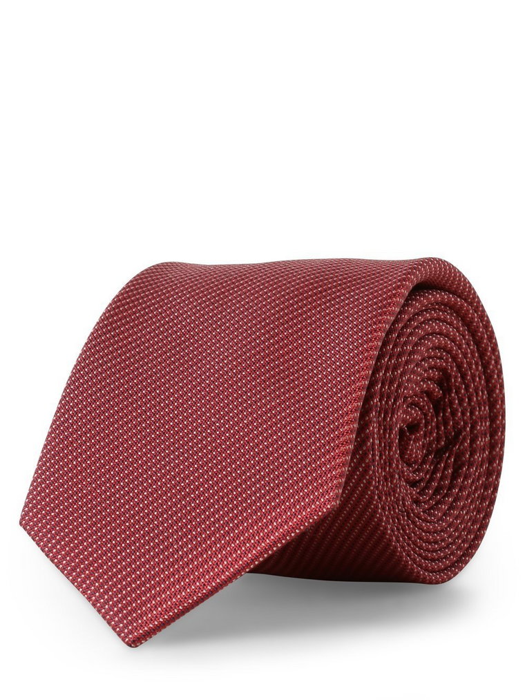 Finshley & Harding - Krawat jedwabny męski, czerwony