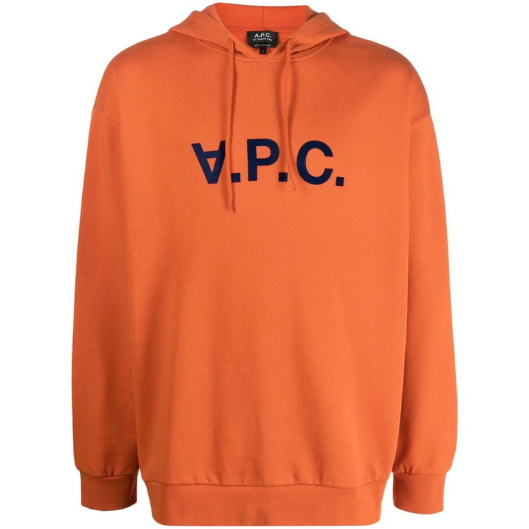 Pomarańczowy Sweter z Nadrukiem Logo A.p.c.