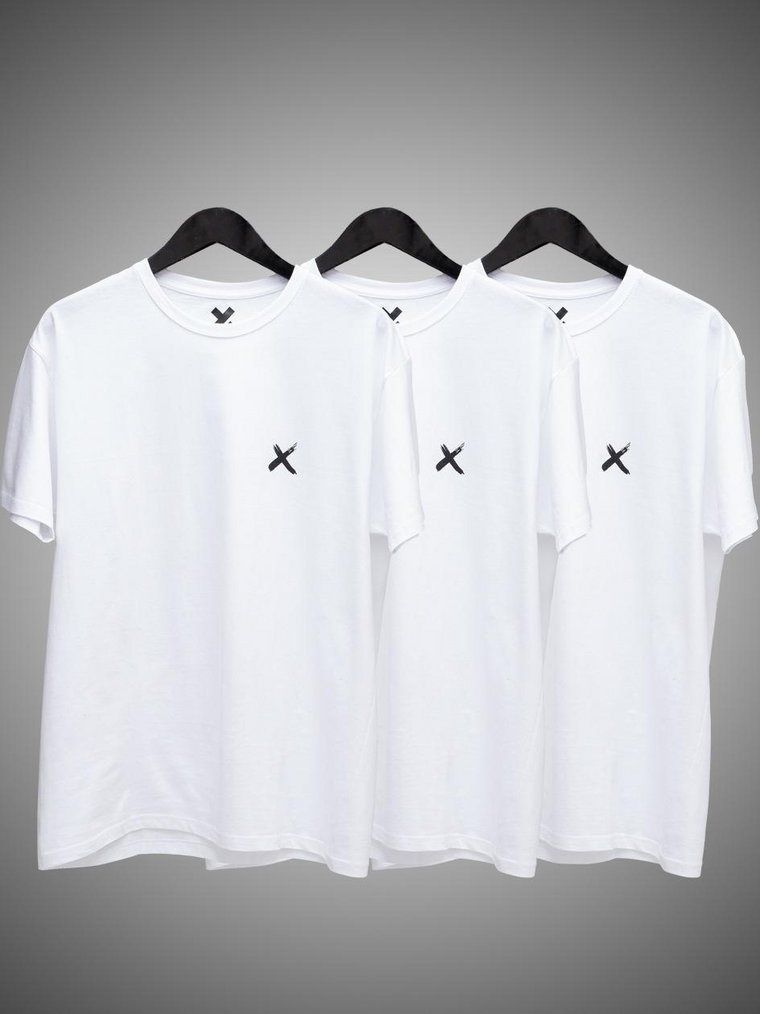 Zestaw 3 T-Shirtów Męskich Białych Point X Mini X