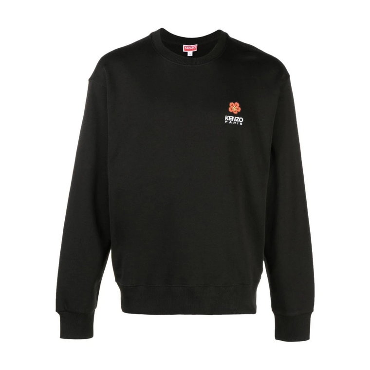 Czarny Bawełniany Sweter z Nadrukiem Logo Kenzo