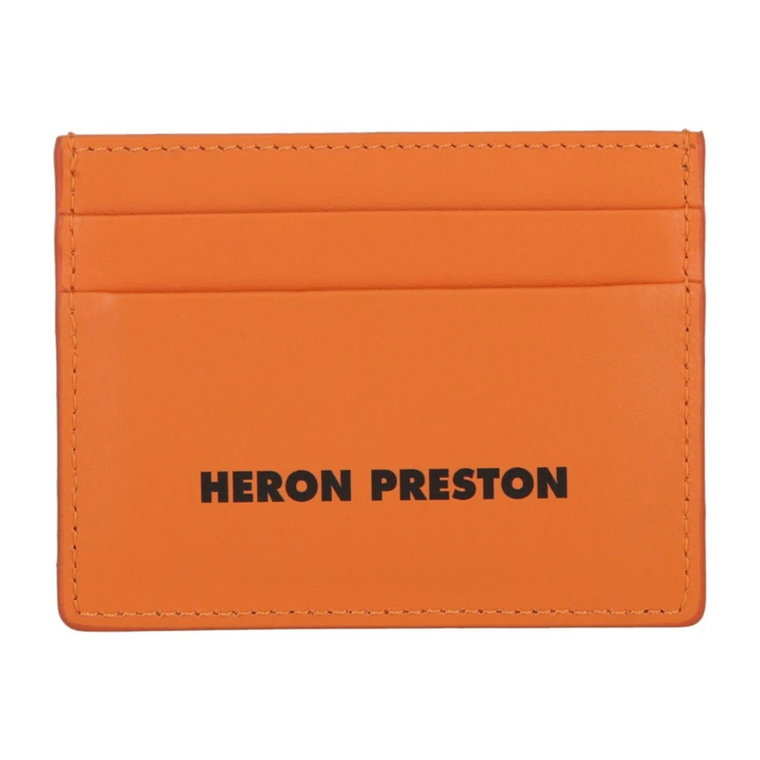 Pomarańczowy Uchwyt na Karty z Logo Heron Preston