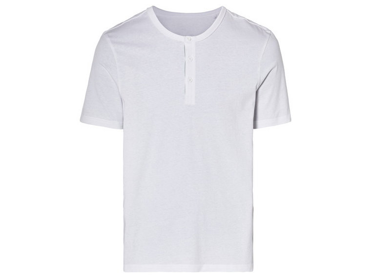 LIVERGY Piżama męska z bawełną (t-shirt + szorty) (S (44/46), Biały/zielony)