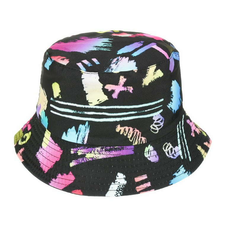 Kapelusz dwustronny bucket hat czapka czarna napisy kolorowy kap-m-9