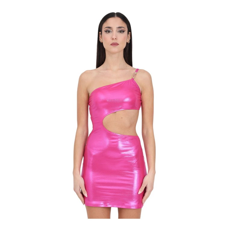 Fuchsia One-Shoulder Sukienka Wieczorowa Moschino