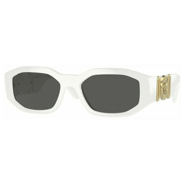 Okulary Aviator w białym i szarym Versace