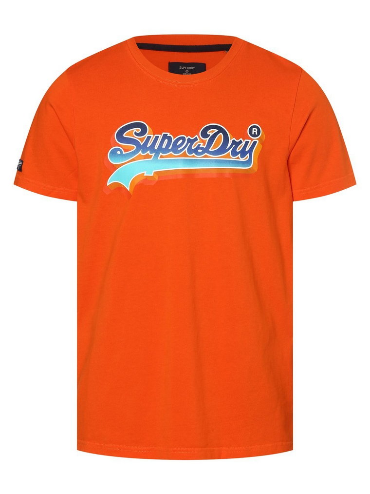 Superdry - T-shirt męski, pomarańczowy