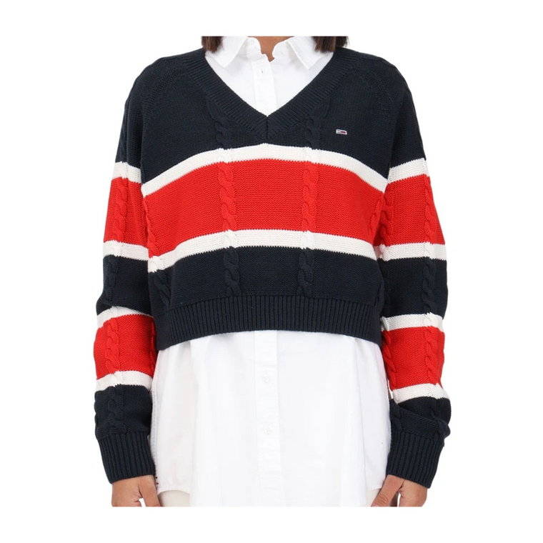 Crop sweter w stylu rugby Tommy Jeans