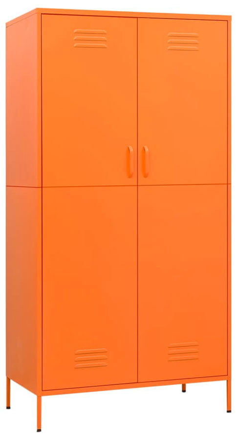Pomarańczowa stalowa szafa wielofunkcyjna do garażu - Garu 7X