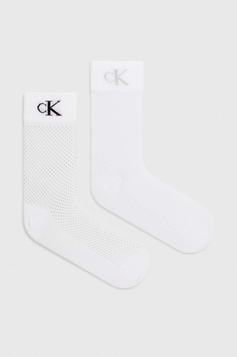 Calvin Klein Jeans skarpetki 2-pack damskie kolor biały 701226664