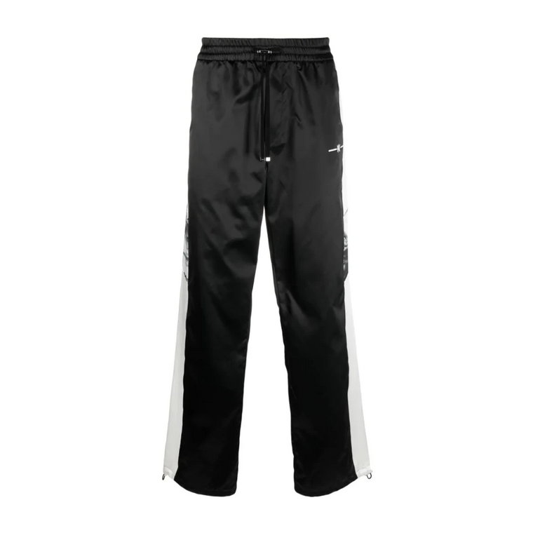 Czarne bawełniane spodnie treningowe z kontrastującymi bocznymi paskami Amiri