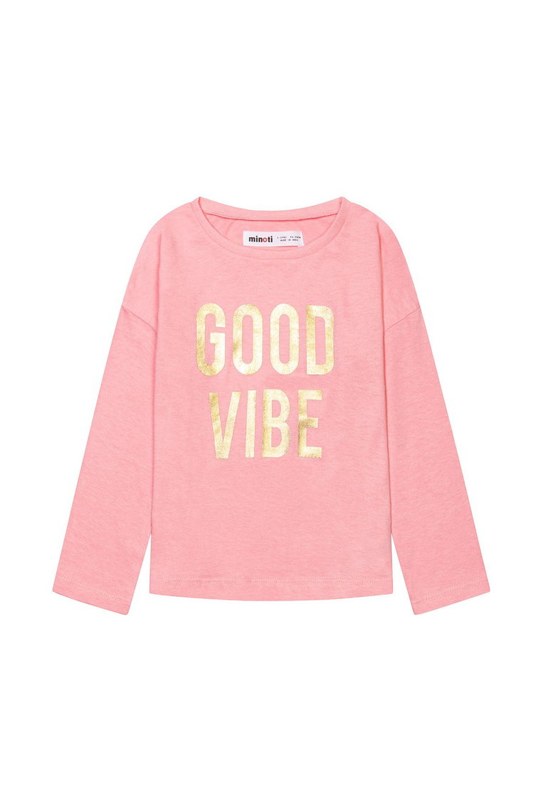 Bluzka dziewczęca bawełniana różowa- Good vibe